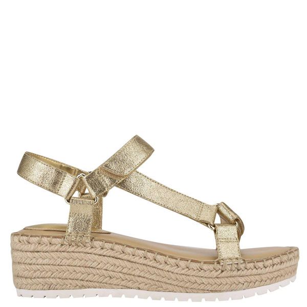 Nine West Glampin Espadrille Gold Wedge Sandals | South Africa 89P10-3T12